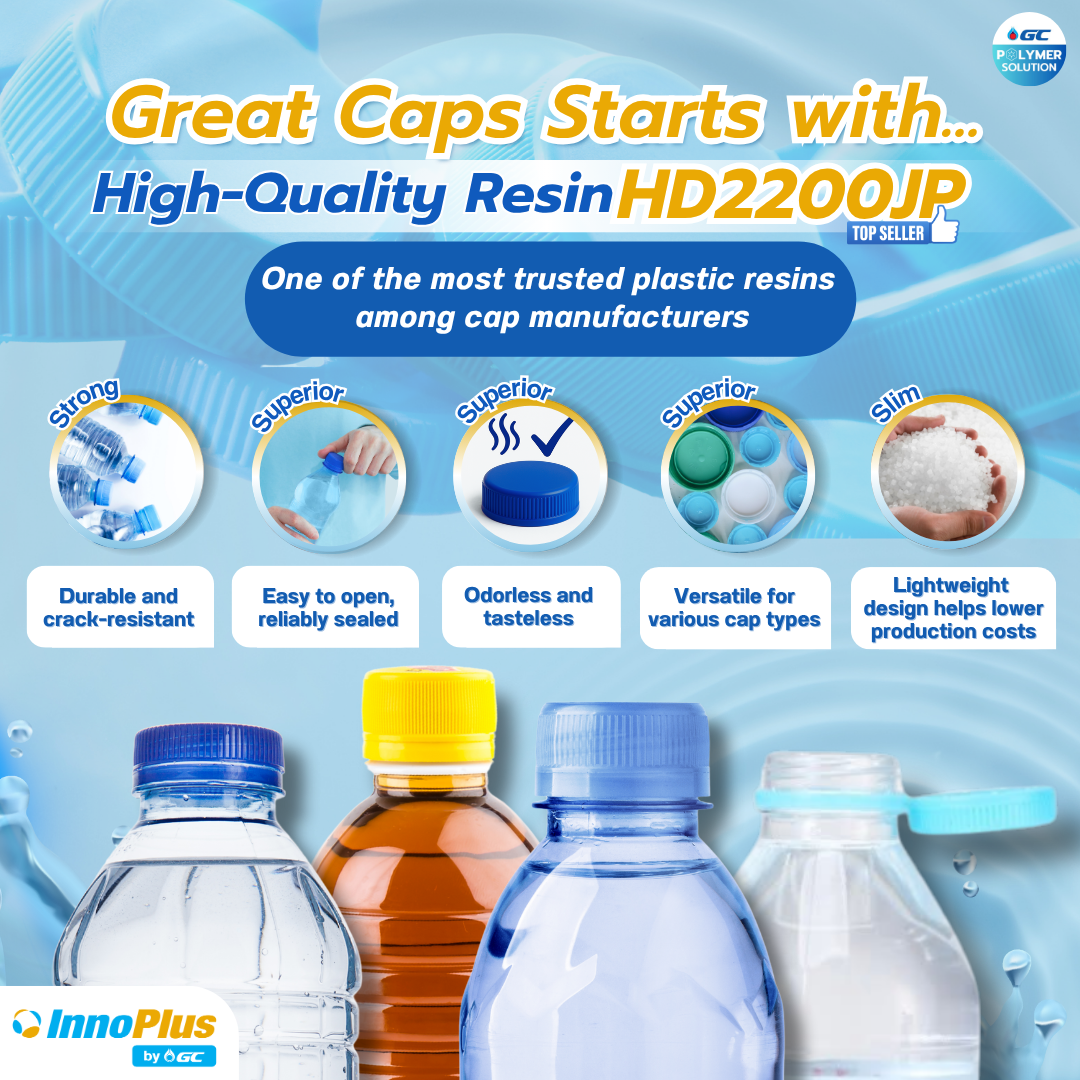 A Great Cap Starts with High-Quality Resin – InnoPlus by GC HDPE Grade HD2200JP